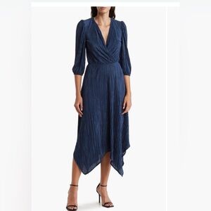 Elegant Navy Blue Midi Dress